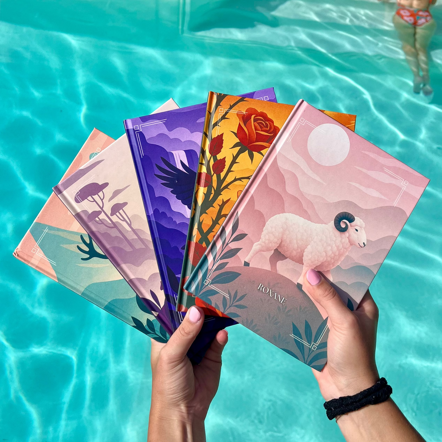 Collection d’Astrobooks personnalisés – livres d’astrologie avec couvertures artistiques représentant des animaux totems